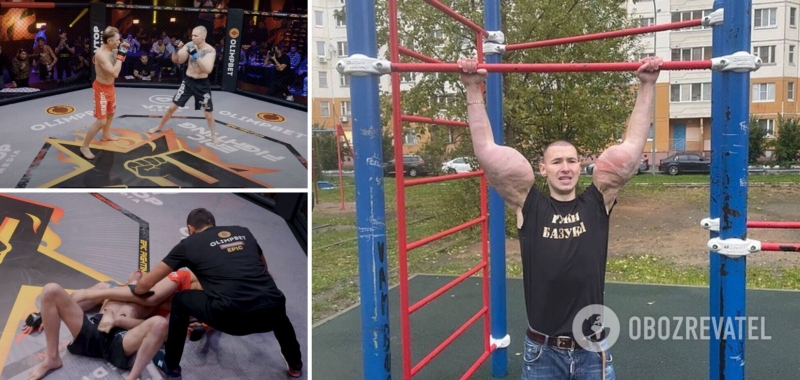 Украинский блогер побил в ринге бодибилдера Руки-базуки, попытавшись сломать ему руку-''базуку''. Видео